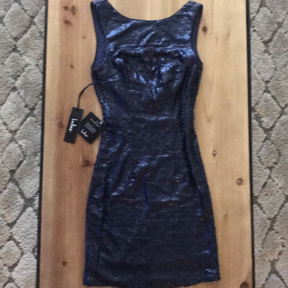 Navy blue sequin dress